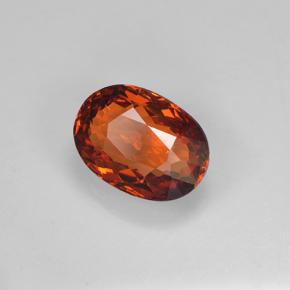 1.41 ct Red Spessartite Garnet Stone, Natural Spessartite Garnet in Oval Facet Shape for Sale