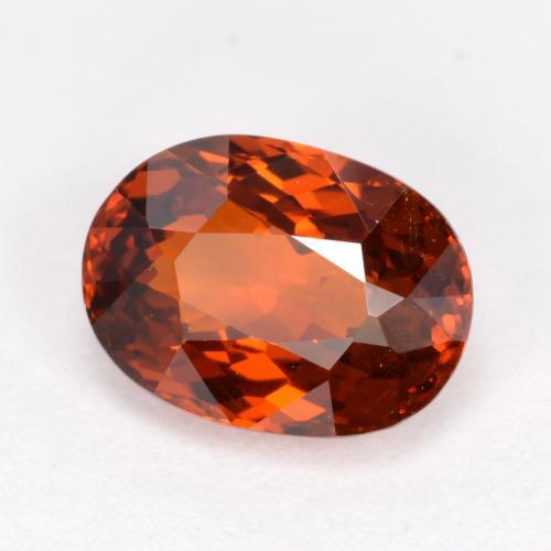 1.59 ct Red Spessartite Garnet Stone, Natural Spessartite Garnet in Oval Facet Shape for Sale