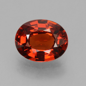 Rojo grosella Granate Espesartina Gema - 1.2ct Forma ovalada (ID: 389111)