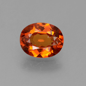 Naranja oscuro Granate Espesartina Gema - 0.6ct Forma ovalada (ID: 389938)