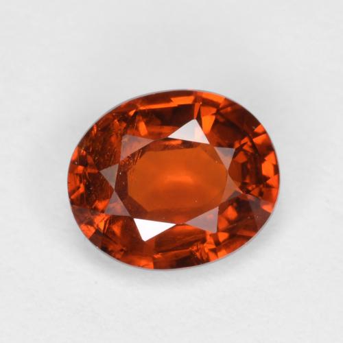 Rouge vif Grenat Spessartite gemme - 0.8ct Ovale facette (ID: 389941)