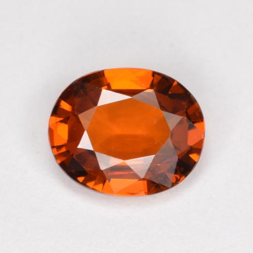 Dark Orange Granato spessartite Gem - 0.7ct Ovale sfaccettato (ID: 389943)