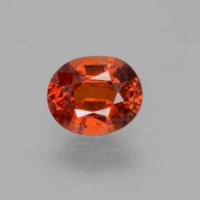 Candy Red Spessartite Garnet Gem - 0.7ct Oval Facet (ID: 389945)
