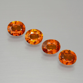 Amber Orange Granato spessartite Gem - 0.6ct Ovale sfaccettato (ID: 390020)