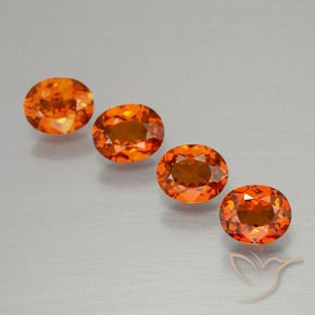 2.00 ctw Orange Spessartite Garnet Stones, Natural Spessartite Garnet in Oval Facet Shape for Sale