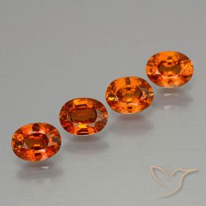 2.30 ctw Orange Spessartite Garnet Stones, Natural Spessartite Garnet in Oval Facet Shape for Sale
