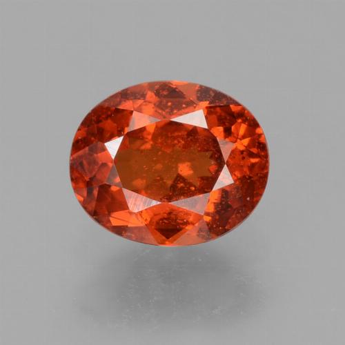 Fire Red Гранат Спессарит Камень - 1.1ct Фасетный Овал (ID: 390136)
