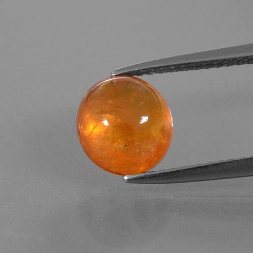 Reddish Orange Spessartite Garnet Gem - 3.5ct Oval Cabochon (ID: 390400)