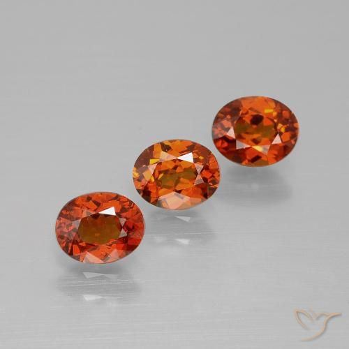 Dark Orange Granato spessartite Gem - 0.6ct Ovale sfaccettato (ID: 395454)