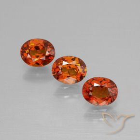 1.68 ctw Orange Spessartite Garnet Stones, Natural Spessartite Garnet in Oval Facet Shape for Sale
