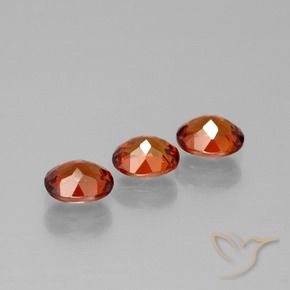 Spessartite Garnet Gemstones in 5.2 x 4.2 mm Size for Sale, Spessartite Garnet Stones in Dark Orange Color