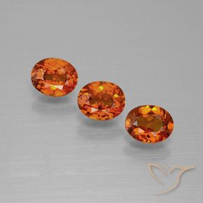 1.64 ctw Orange Spessartite Garnet Stones, Natural Spessartite Garnet in Oval Facet Shape for Sale