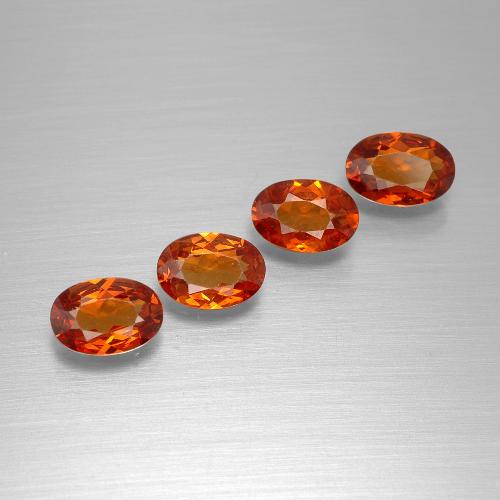 Arancione rossastra Granato spessartite Gem - 0.6ct Ovale sfaccettato (ID: 395456)