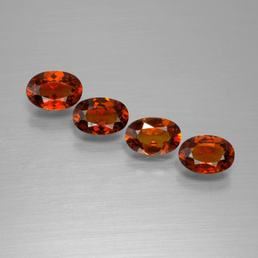 Темно-красный Гранат Спессарит Камень - 0.7ct Фасетный Овал (ID: 395457)