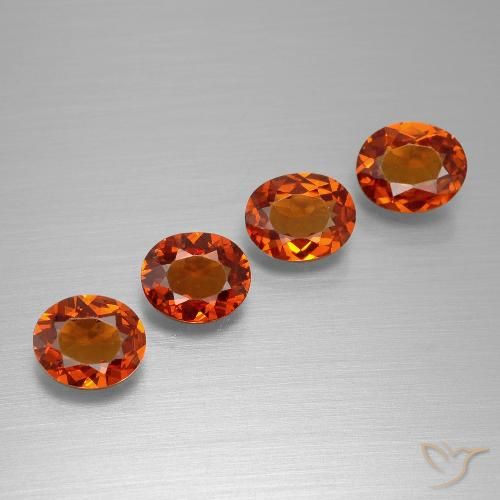 Arancione rossastra Granato spessartite Gem - 0.7ct Ovale sfaccettato (ID: 395458)
