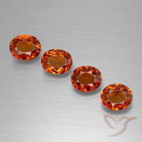 2.95 ctw Orange Spessartite Garnet Stones, Natural Spessartite Garnet in Oval Facet Shape for Sale
