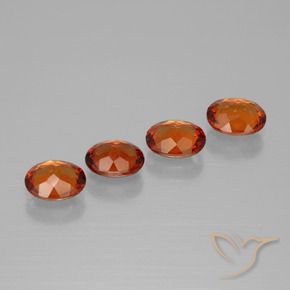 Spessartite Garnet Gemstones in 6.2 x 4.9 mm Size for Sale, Spessartite Garnet Stones in Reddish Orange Color