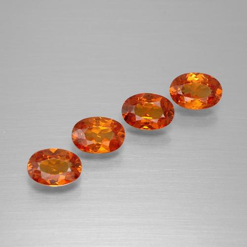 Amber Orange Granato spessartite Gem - 0.6ct Ovale sfaccettato (ID: 395459)