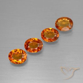 1.65 ctw Orange Spessartite Garnet Stones, Natural Spessartite Garnet in Oval Facet Shape for Sale