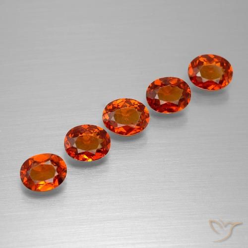 Granato Spessartite rosso da 2,38 ct, taglio ovale da 5,2 x 4,2 mm dal Mozambico, Photo A