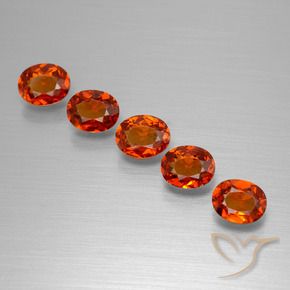 2.38 ctw Red Spessartite Garnet Stones, Natural Spessartite Garnet in Oval Facet Shape for Sale