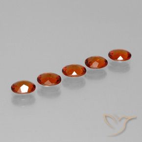 Spessartite Garnet Gemstones in 5.2 x 4.2 mm Size for Sale, Spessartite Garnet Stones in Intense Red Color