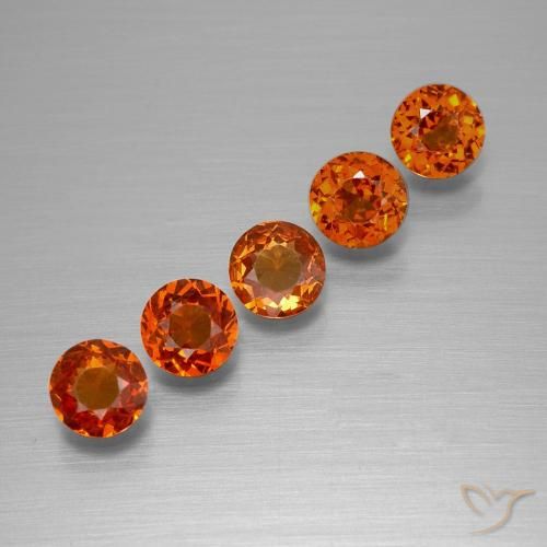 1.71 ctw Red Spessartite Garnet Stones, Natural Spessartite Garnet in Round Facet Shape for Sale