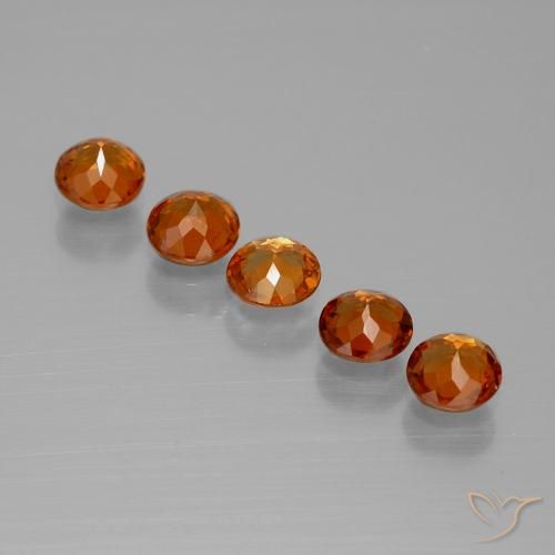 Spessartite Garnet Gemstones in 4 mm (calibrated) Size for Sale, Spessartite Garnet Stones in Medium Red Color