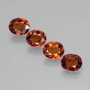 Dark Orange Spessartite Garnet Gem - 0.4ct Oval Facet (ID: 395967)