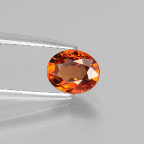 0.77 ct Orange Spessartite Garnet Stone, Natural Spessartite Garnet in Oval Facet Shape for Sale