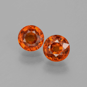 1.3ct Round Facet Red Orange Spessartite Garnet for sale thumb image of 1.3ct Round Facet Red Orange Spessartite Garnet (ID: 401576)