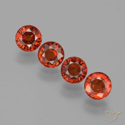 2.40ctw Natural Dark Orange Spessartite Garnet, Round, VVS-VS