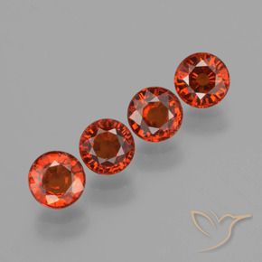 2.40 ctw Orange Spessartite Garnet Stones, Natural Spessartite Garnet in Round Facet Shape for Sale