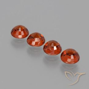 Spessartite Garnet Gemstones in 4.7 mm Size for Sale, Spessartite Garnet Stones in Dark Orange Color