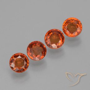 1.72 ctw Red Spessartite Garnet Stones, Natural Spessartite Garnet in Round Facet Shape for Sale