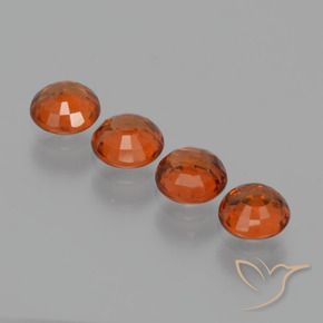 Spessartite Garnet Gemstones in 4.3 mm Size for Sale, Spessartite Garnet Stones in Intense Red Color