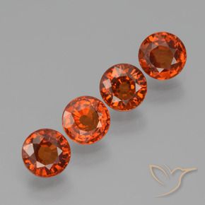 2.22 ctw Red Spessartite Garnet Stones, Natural Spessartite Garnet in Round Facet Shape for Sale