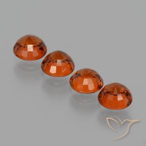 Spessartite Garnet Gemstones in 4.5 mm (calibrated) Size for Sale, Spessartite Garnet Stones in Intense Red Color
