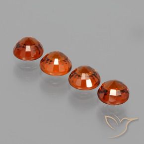 Spessartite Garnet Gemstones in 4.3 mm Size for Sale, Spessartite Garnet Stones in Intense Red Color
