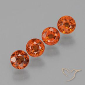 1.97 ctw Red Spessartite Garnet Stones, Natural Spessartite Garnet in Round Facet Shape for Sale