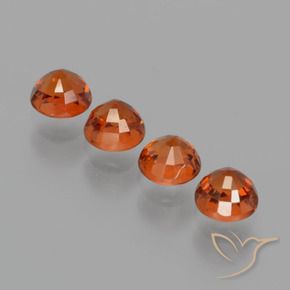 Spessartite Garnet Gemstones in 4.2 mm Size for Sale, Spessartite Garnet Stones in Medium Red Color