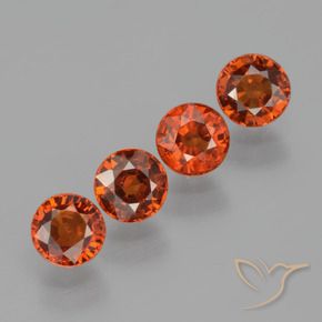 2.18 ctw Red Spessartite Garnet Stones, Natural Spessartite Garnet in Round Facet Shape for Sale