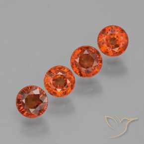 1.85 ctw Red Spessartite Garnet Stones, Natural Spessartite Garnet in Round Facet Shape for Sale