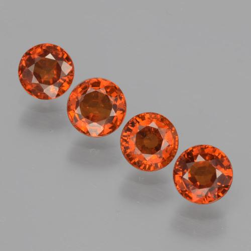 Fire Red Spessartite Garnet Gem - 0.5ct Round Facet (ID: 401598)
