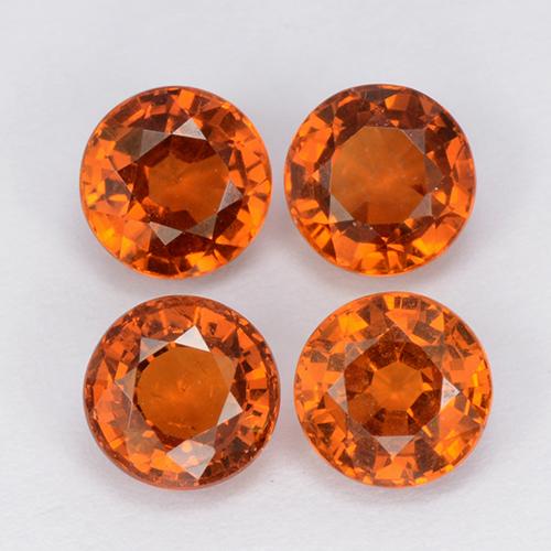 亮橙色 锰铝榴石 Gem - 0.7ct 圆形切面 (ID: 401659)