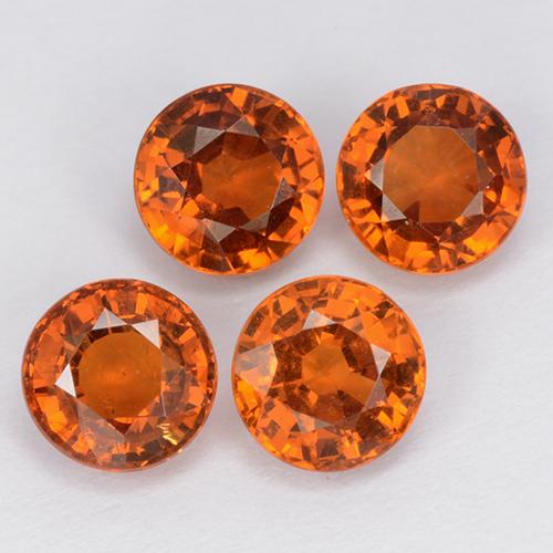 2.87 ctw Orange Spessartite Garnet Stones, Natural Spessartite Garnet in Round Facet Shape for Sale