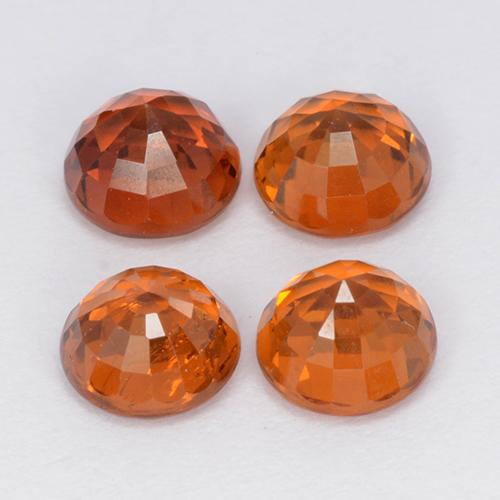 Spessartite Garnet Gemstones in 5 mm (calibrated) Size for Sale, Spessartite Garnet Stones in Bright Orange Color