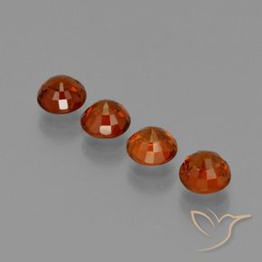 Spessartite Garnet Gemstones in 5 mm (calibrated) Size for Sale, Spessartite Garnet Stones in Currant Red Color