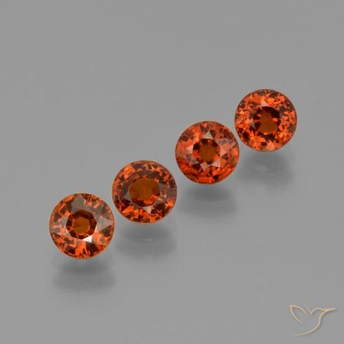 Granato Spessartite rosso da 3,14 ct, taglio rotondo da 5 mm dal Mozambico, Photo A
