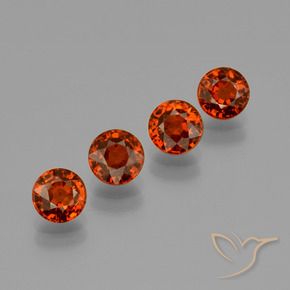 3.11 ctw Red Spessartite Garnet Stones, Natural Spessartite Garnet in Round Facet Shape for Sale